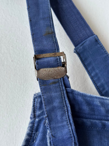 1940s Le Mont St Michel Blue moleskin workwear overalls