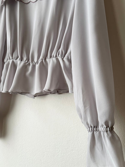 1980s Italy scallop blouse