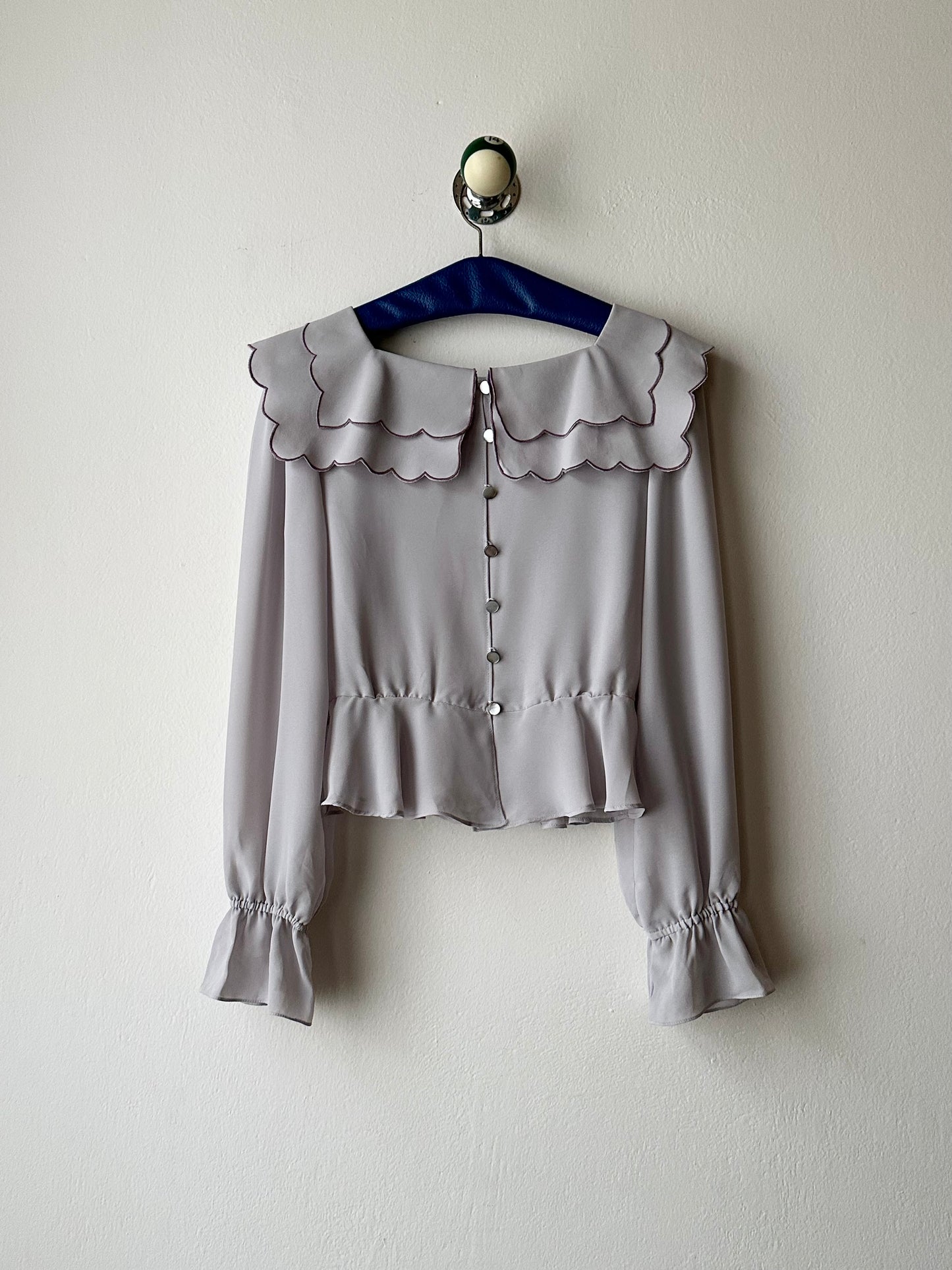 1980s Italy scallop blouse