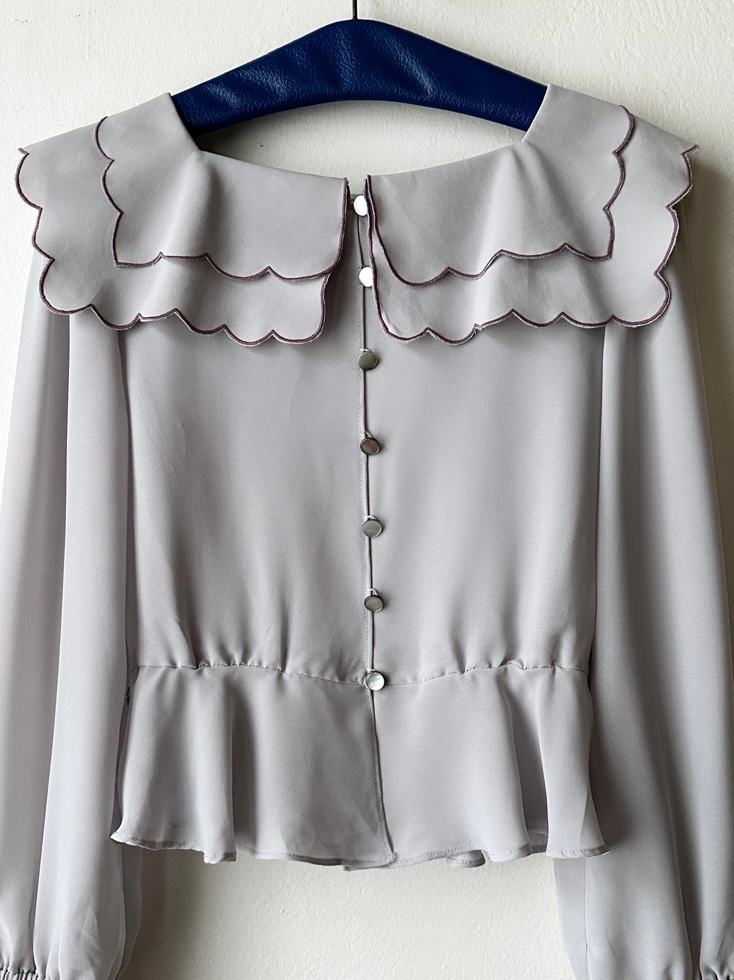 1980s Italy scallop blouse