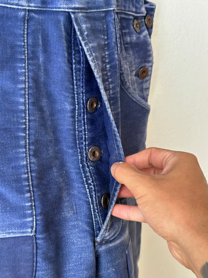 1940s Le Mont St Michel Blue moleskin workwear overalls