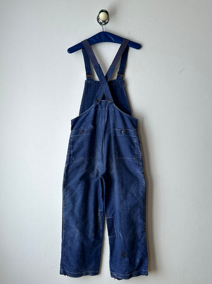1940s Le Mont St Michel Blue moleskin workwear overalls