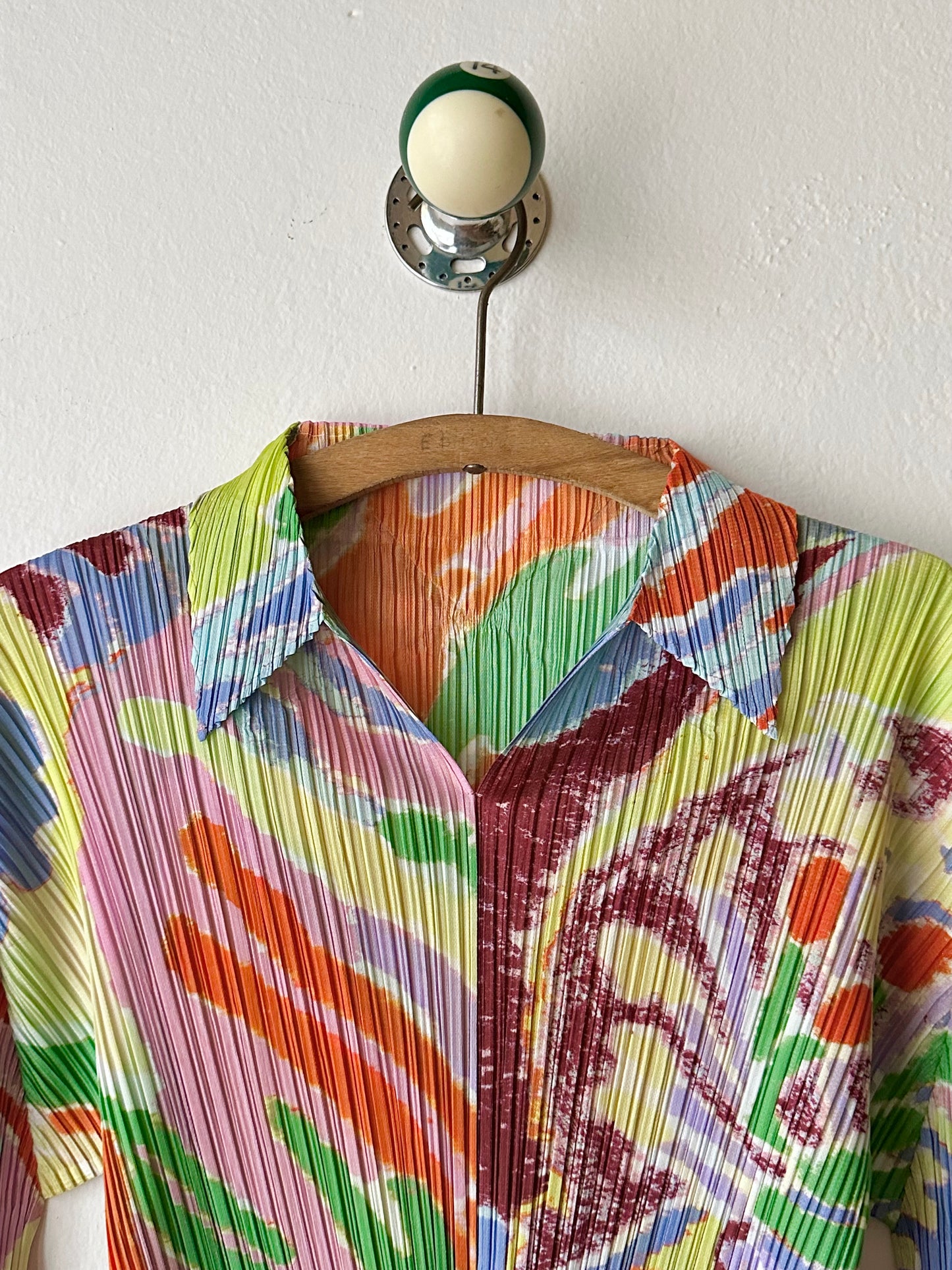 AW23 Issey Miyake PLEATS PLEASE frosty forest shirt