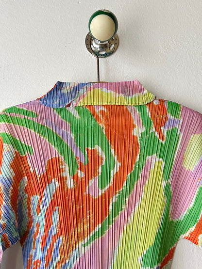 AW23 Issey Miyake PLEATS PLEASE frosty forest shirt