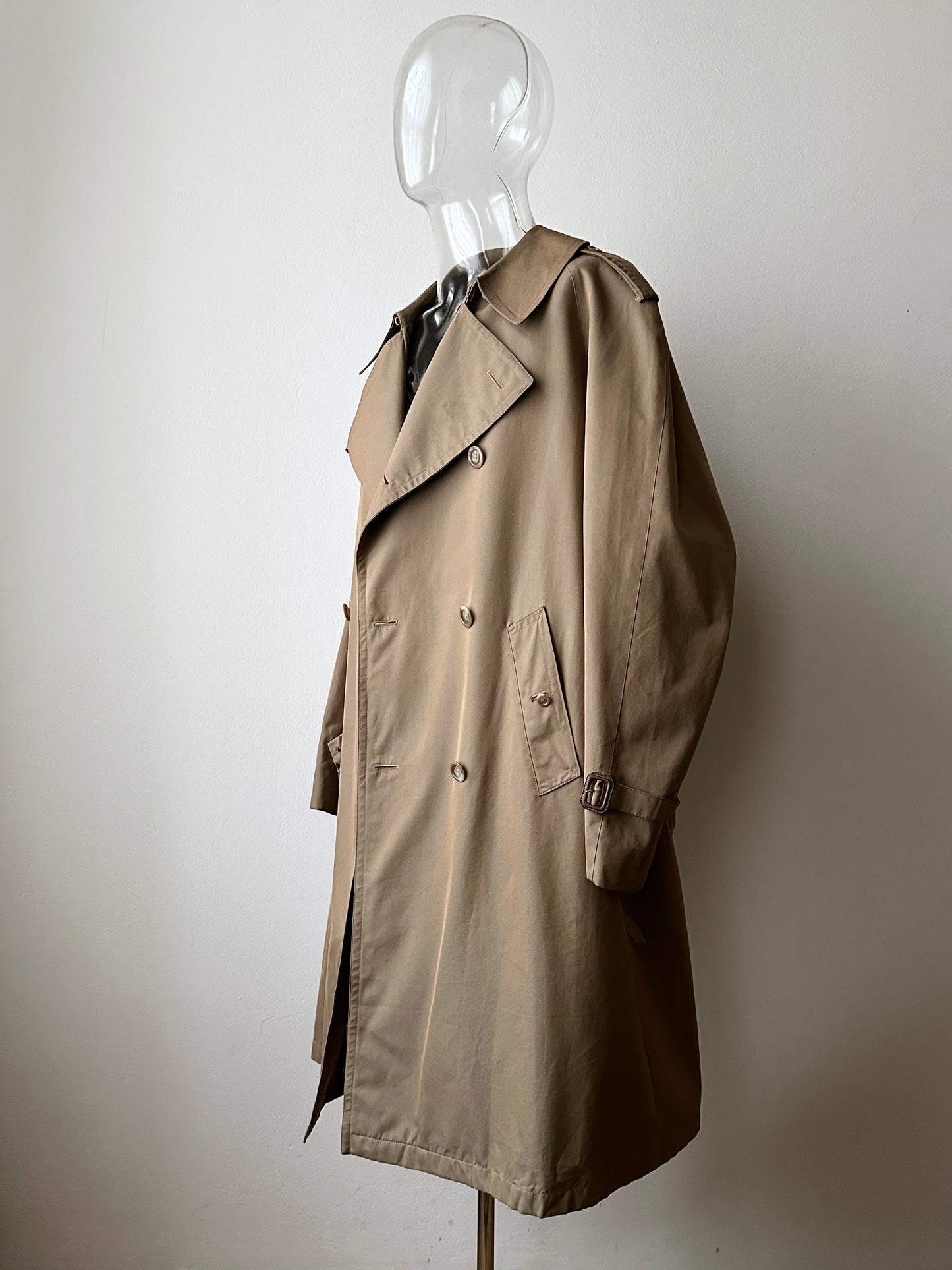 70s Belgium iridescence cotton gabardin trench coat