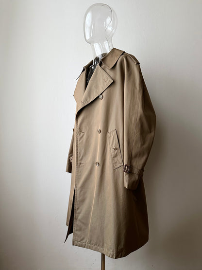 70s Belgium iridescence cotton gabardin trench coat