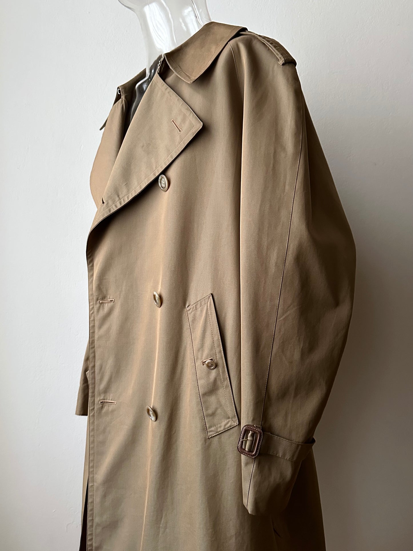 70s Belgium iridescence cotton gabardin trench coat
