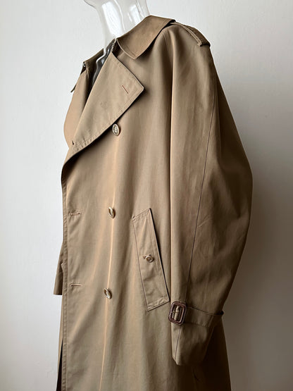 70s Belgium iridescence cotton gabardin trench coat
