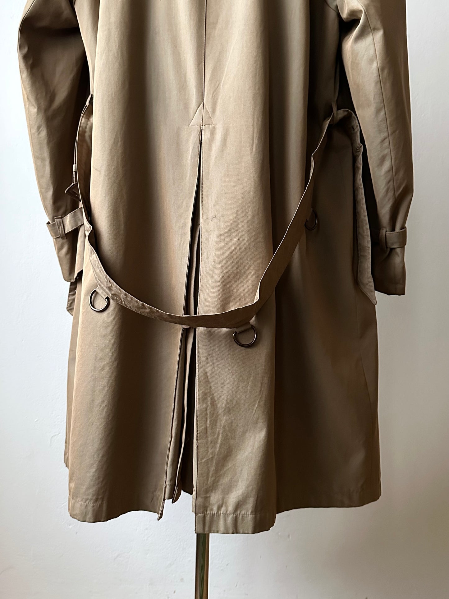 70s Belgium iridescence cotton gabardin trench coat
