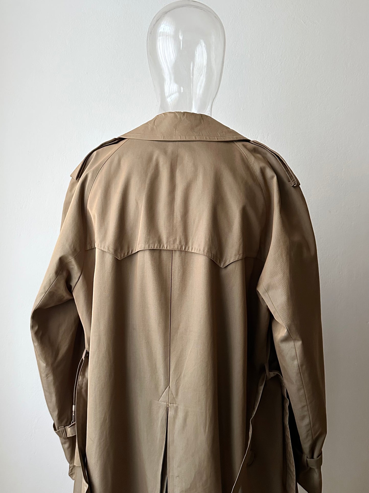 70s Belgium iridescence cotton gabardin trench coat