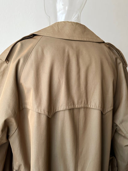 70s Belgium iridescence cotton gabardin trench coat