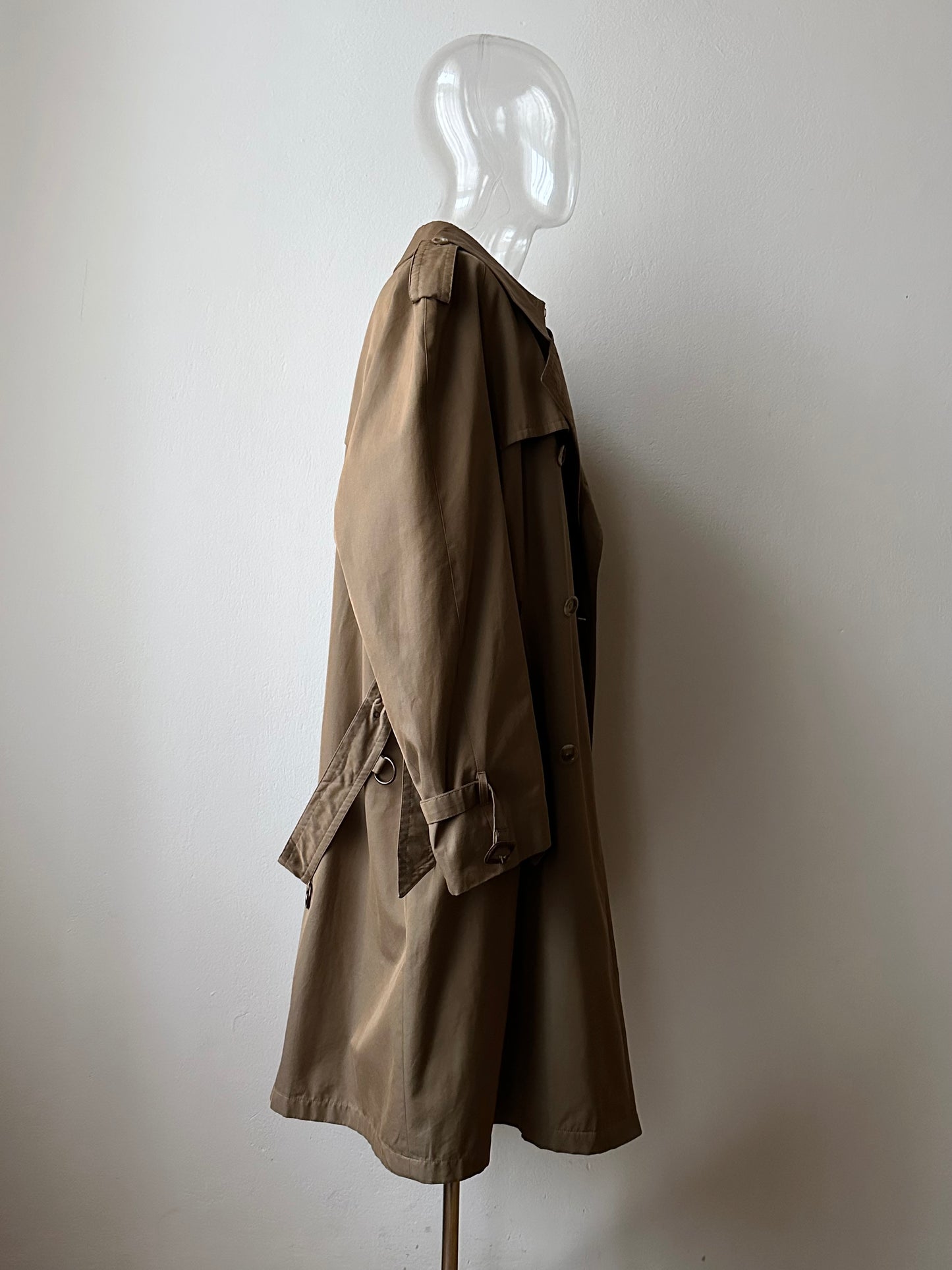 70s Belgium iridescence cotton gabardin trench coat