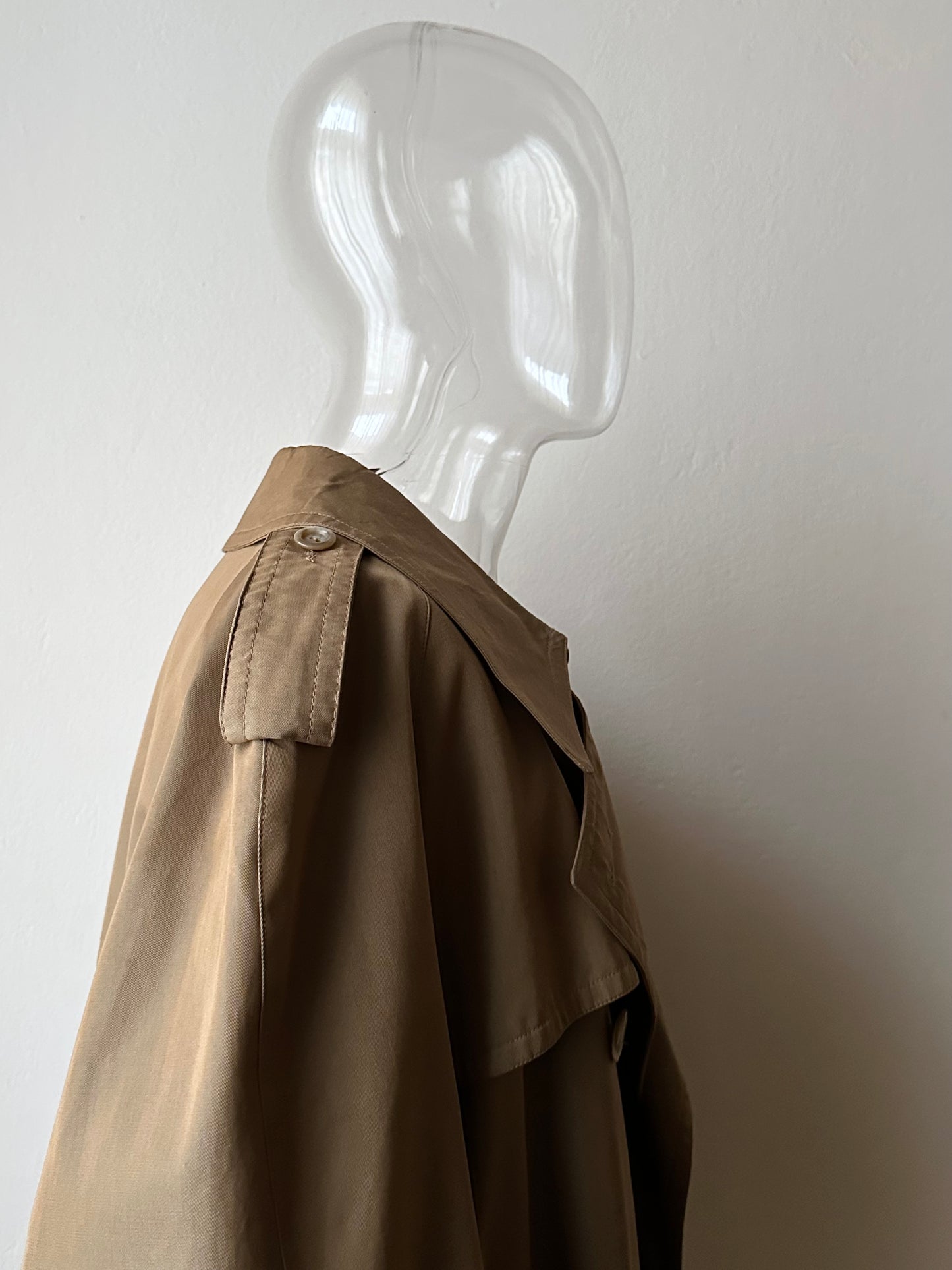 70s Belgium iridescence cotton gabardin trench coat