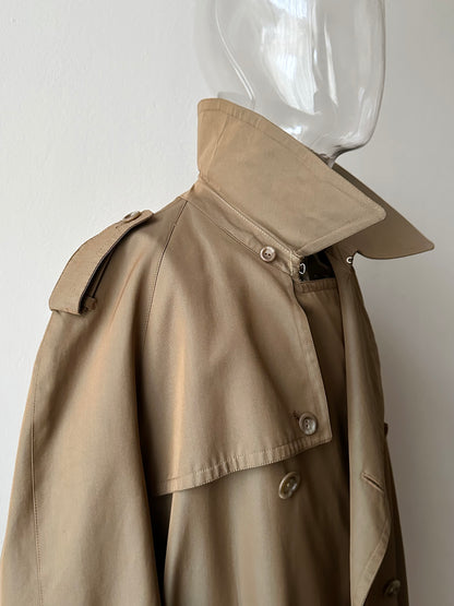 70s Belgium iridescence cotton gabardin trench coat