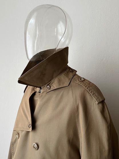 70s Belgium iridescence cotton gabardin trench coat