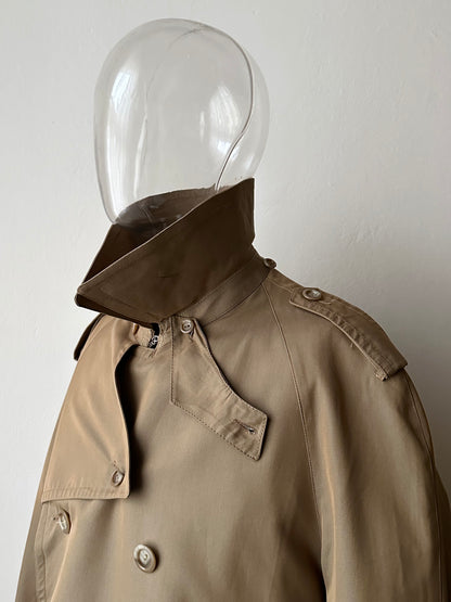 70s Belgium iridescence cotton gabardin trench coat