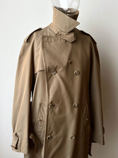 70s Belgium iridescence cotton gabardin trench coat