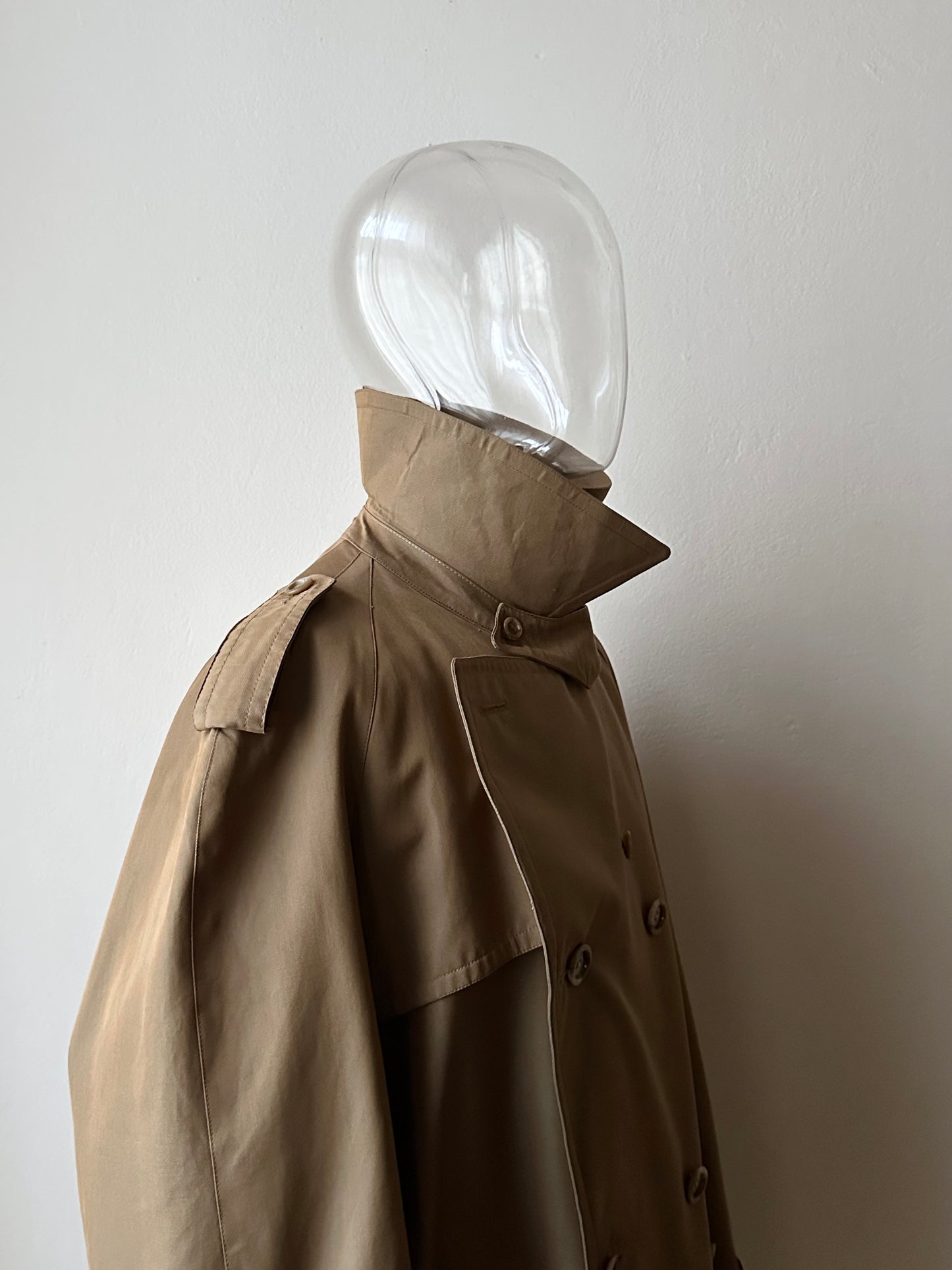 70s Belgium iridescence cotton gabardin trench coat