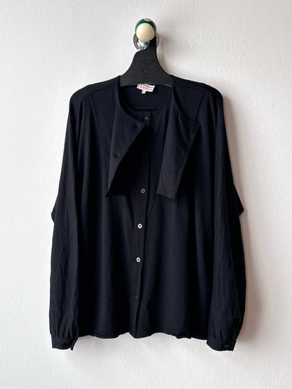 1980s Black wool/nylon shirt