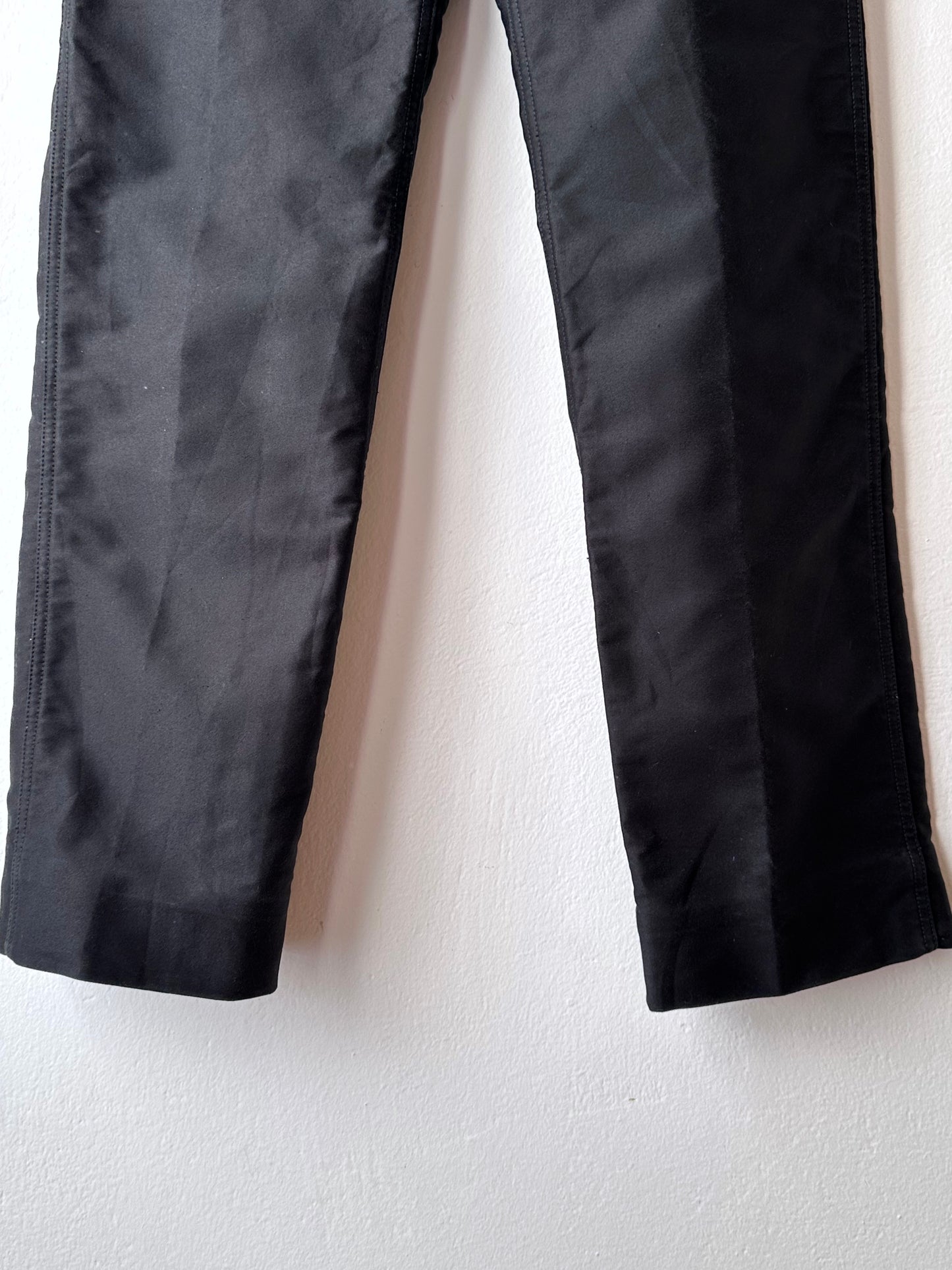 1960s French black moleskin work trousers - w29
