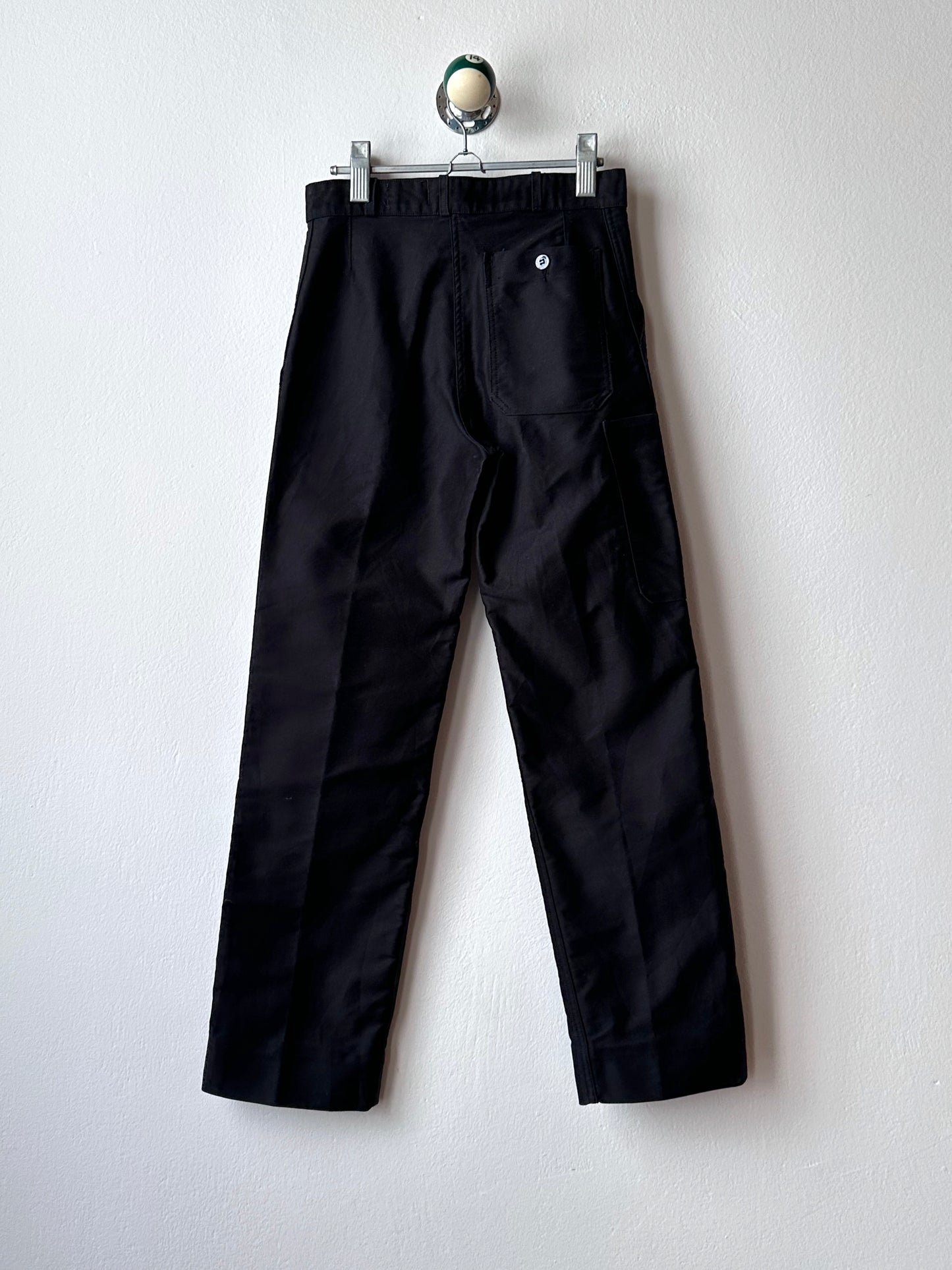 1960s French black moleskin work trousers - w29