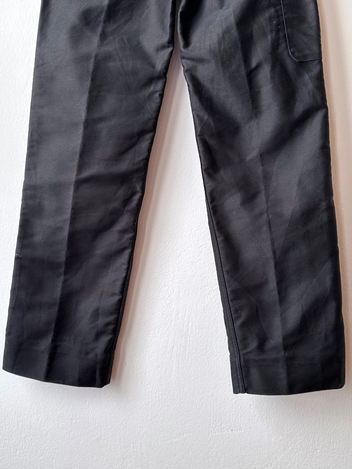 1960s French black moleskin work trousers - w29