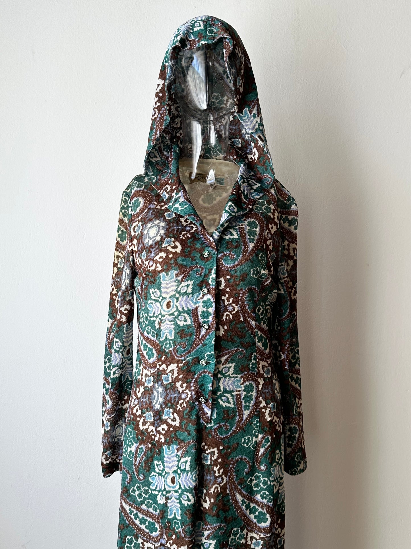 70s British hooded dress