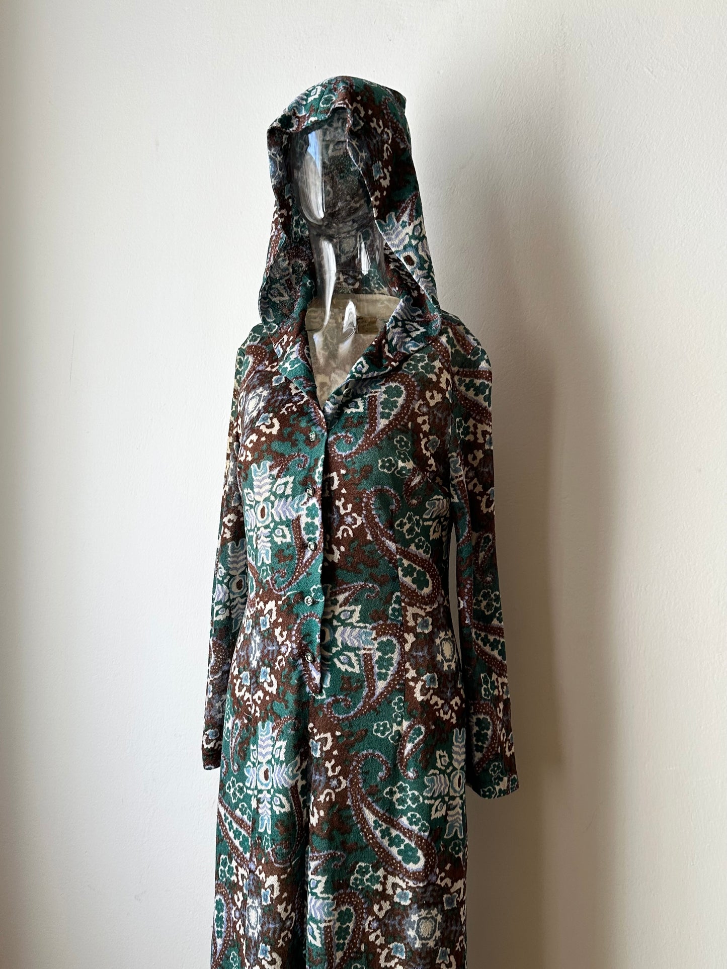 70s British hooded dress