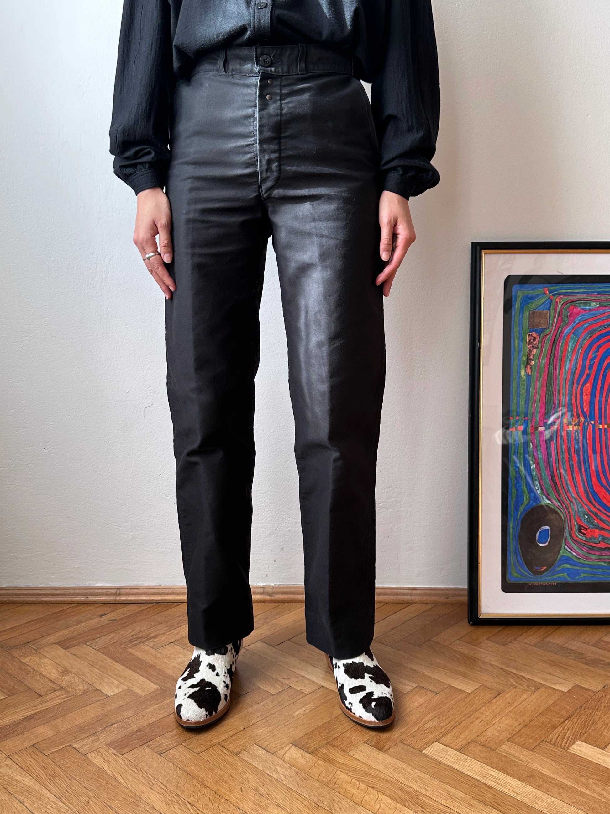 1960's French work Black moleskin Vintage Toto Praha Antique shop Vintage clothing store Secondhand Prague プラハ 古着屋 ヴィンテージ ユーロワーク  フランス買い付け フレンチワーク 黒モールスキン ブラックモールスキン 60年代