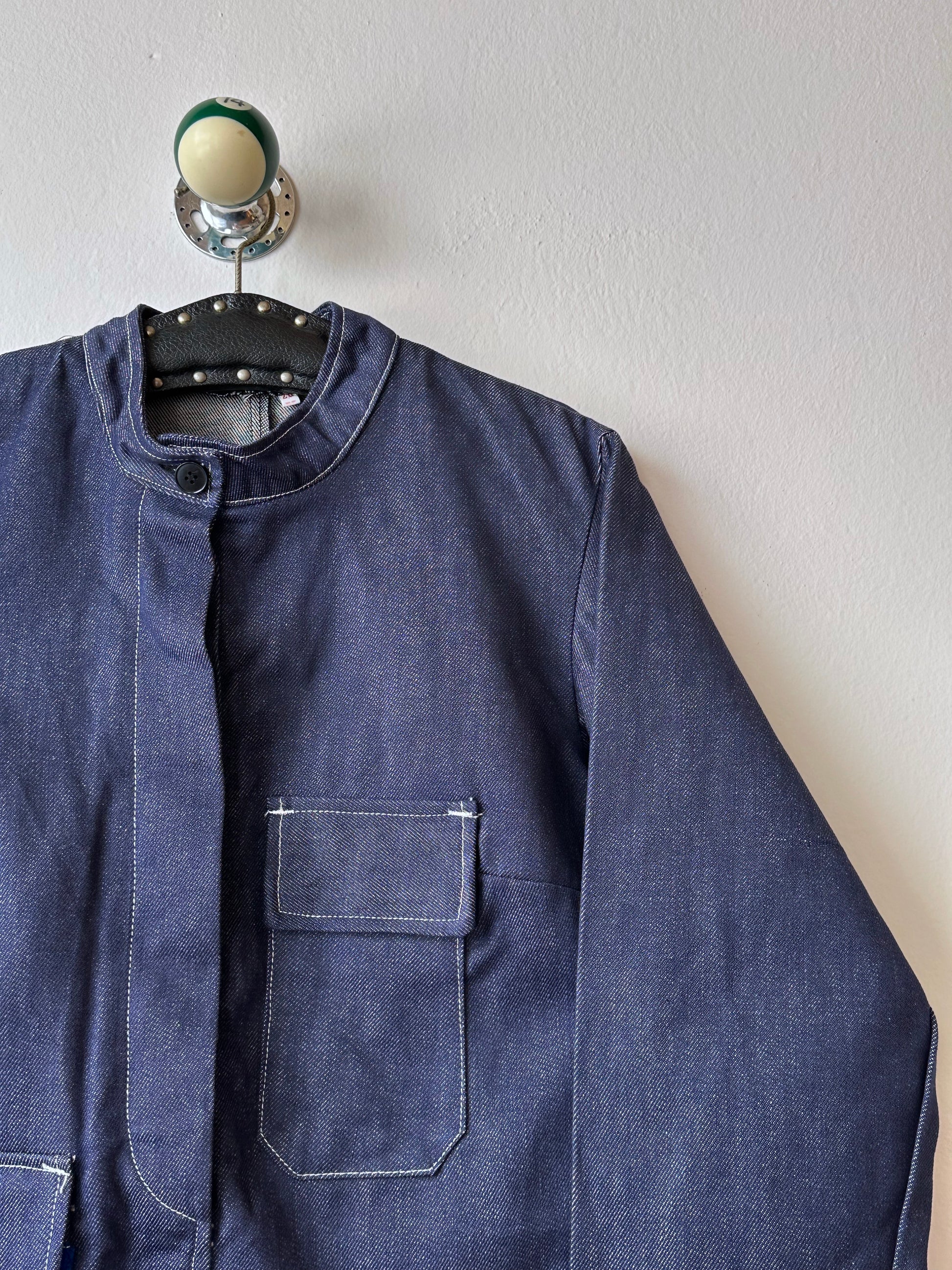 French work 1970's Denim smock Vintage Toto Praha Antique shop Vintage clothing store Secondhand Rare Vat dye Prague プラハ 古着屋 ヴィンテージ ユーロワーク  フランス買い付け 