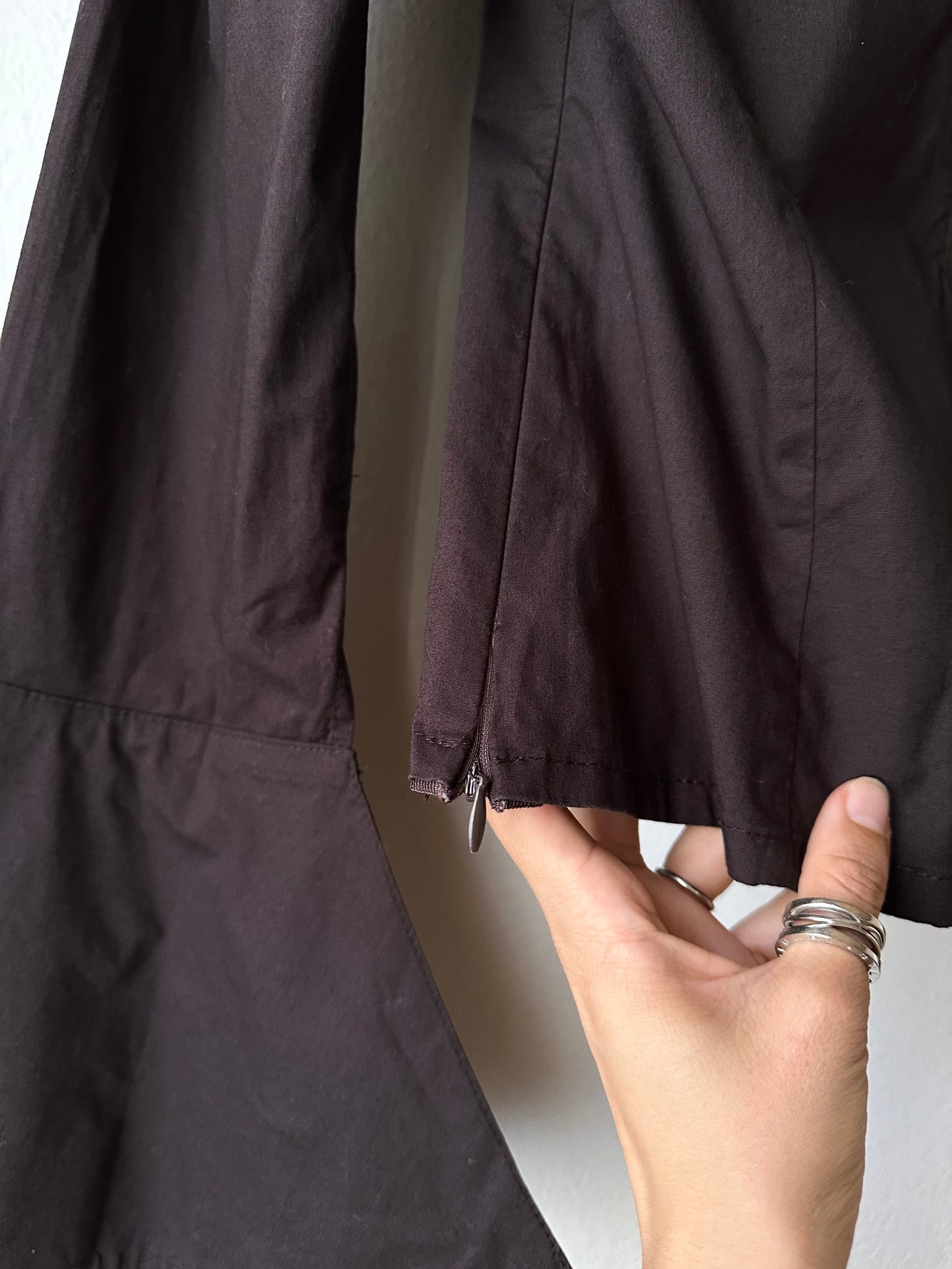 big collar brown cotton shirt