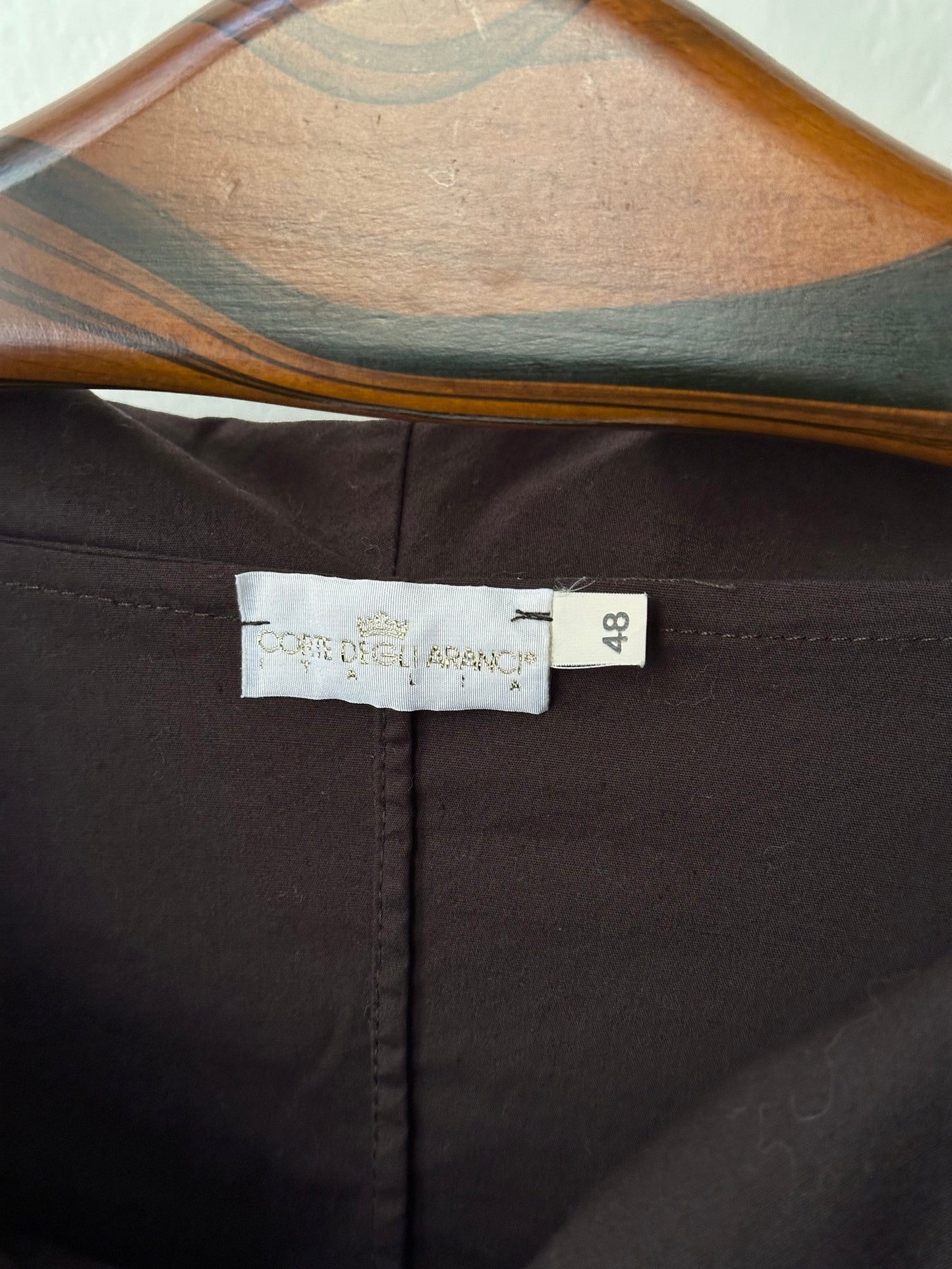big collar brown cotton shirt