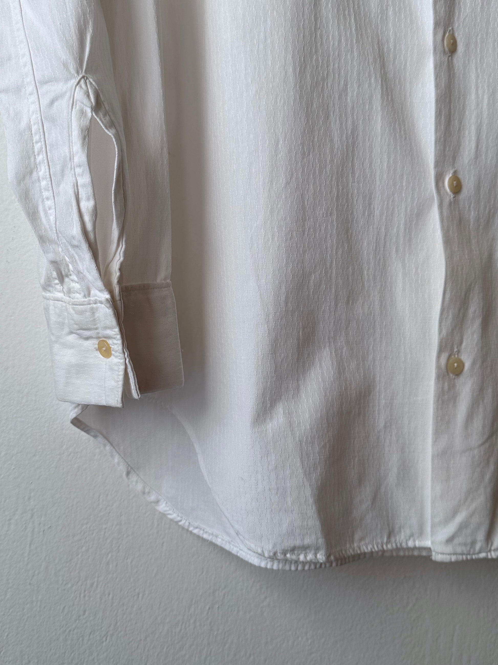 1960's Vintage Cotton shirt dress ドレスシャツ 白シャツ Toto Prague Praha Antique shop Vintage clothing store Second hand プラハ 古着屋 ユーロ古着 フランス買い付け 古着卸 60年代 