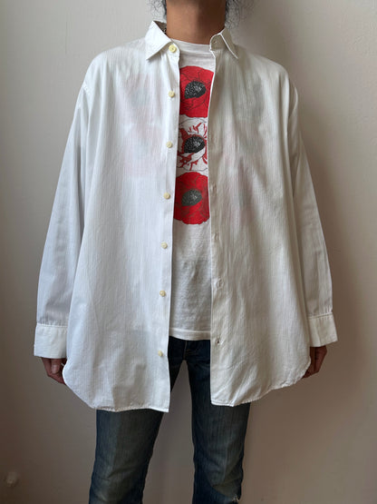 1960's Vintage Cotton shirt dress ドレスシャツ 白シャツ Toto Prague Praha Antique shop Vintage clothing store Second hand プラハ 古着屋 ユーロ古着 フランス買い付け 古着卸 60年代 