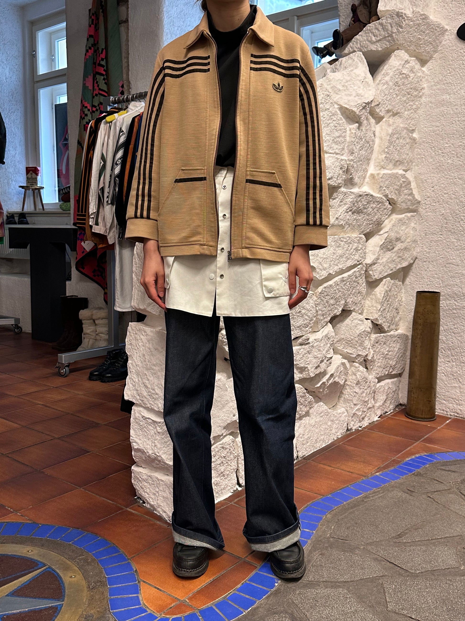 1970's adidas west germany club jersey jacket ガイコツ ジャージー Toto Praha Vintage clothing store Antique shop Prague プラハ 古着屋 古着 アンティークショップ ユーロ古着 アディダス ヨーロッパ古着 西ドイツ製