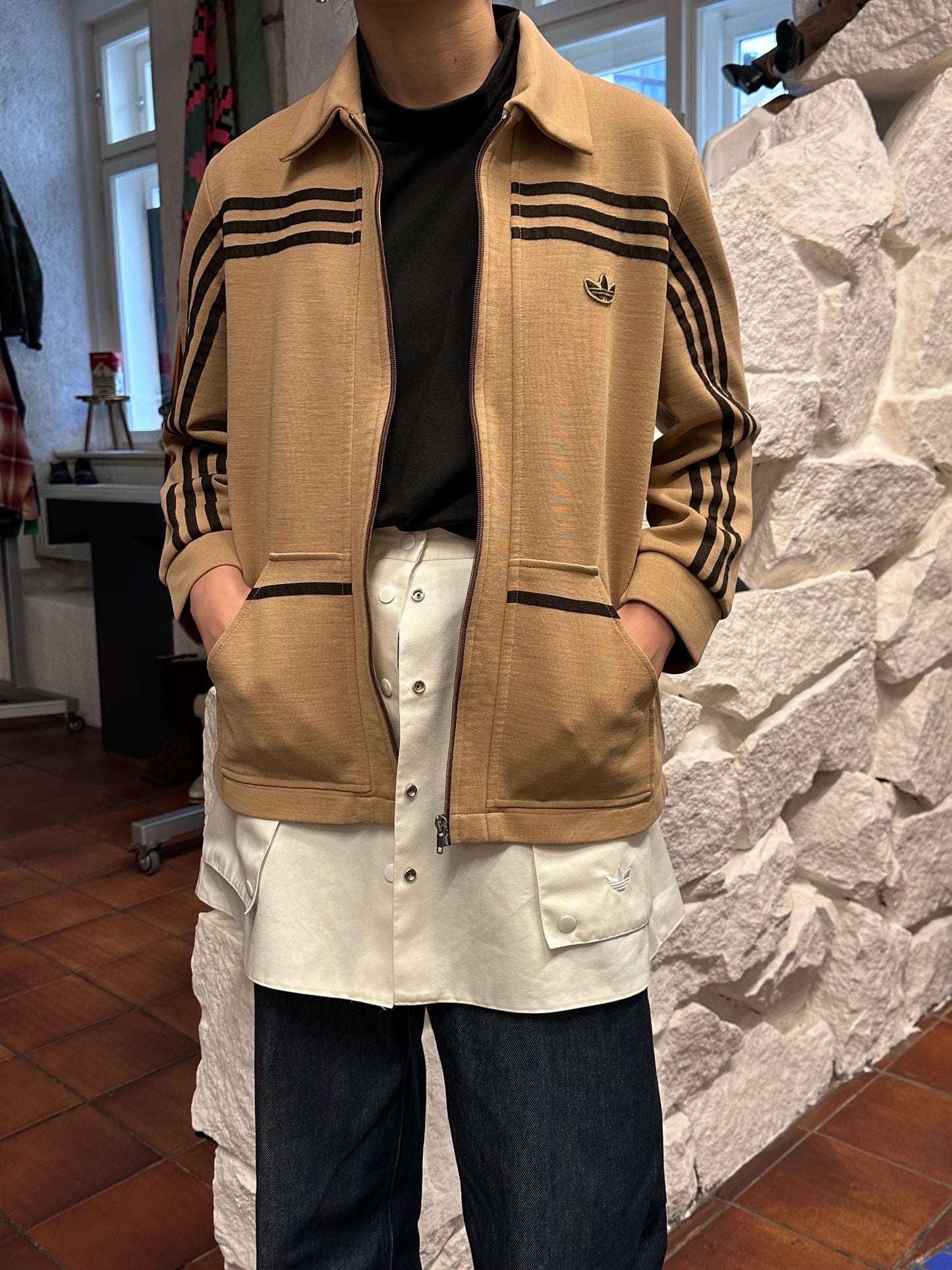 1970's adidas west germany club jersey jacket ガイコツ ジャージー Toto Praha Vintage clothing store Antique shop Prague プラハ 古着屋 古着 アンティークショップ ユーロ古着 アディダス ヨーロッパ古着 西ドイツ製 70年代