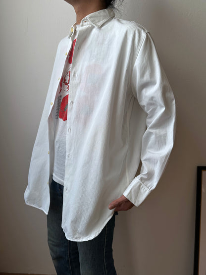 1960's Vintage Cotton shirt dress ドレスシャツ 白シャツ Toto Prague Praha Antique shop Vintage clothing store Second hand プラハ 古着屋 ユーロ古着 フランス買い付け 古着卸 60年代 