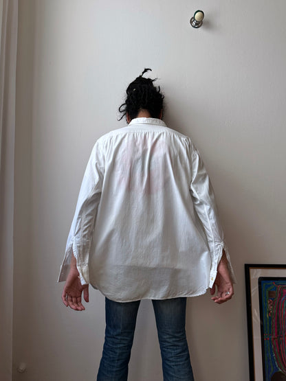 1960's Vintage Cotton shirt dress ドレスシャツ 白シャツ Toto Prague Praha Antique shop Vintage clothing store Second hand プラハ 古着屋 ユーロ古着 フランス買い付け 古着卸 60年代 