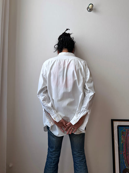 1960's Vintage Cotton shirt dress ドレスシャツ 白シャツ Toto Prague Praha Antique shop Vintage clothing store Second hand プラハ 古着屋 ユーロ古着 フランス買い付け 古着卸 60年代 