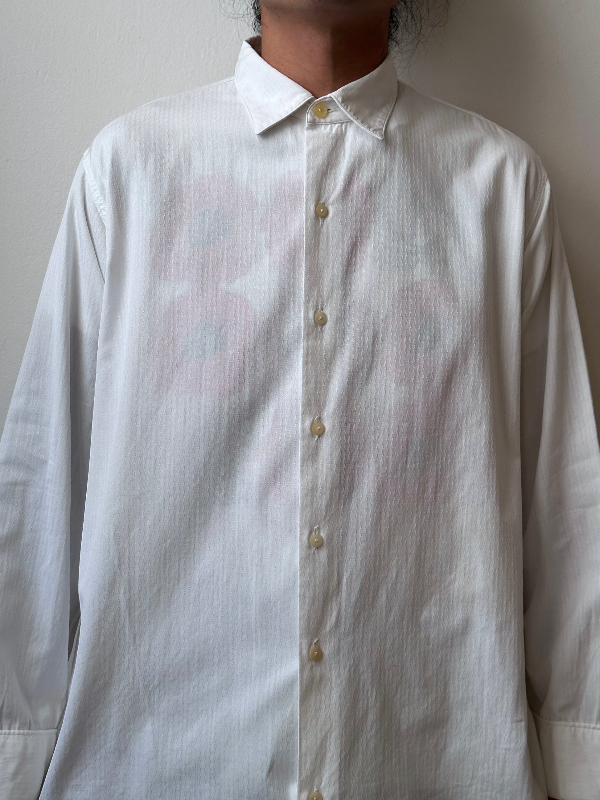 1960's Vintage Cotton shirt dress ドレスシャツ 白シャツ Toto Prague Praha Antique shop Vintage clothing store Second hand プラハ 古着屋 ユーロ古着 フランス買い付け 古着卸 60年代 