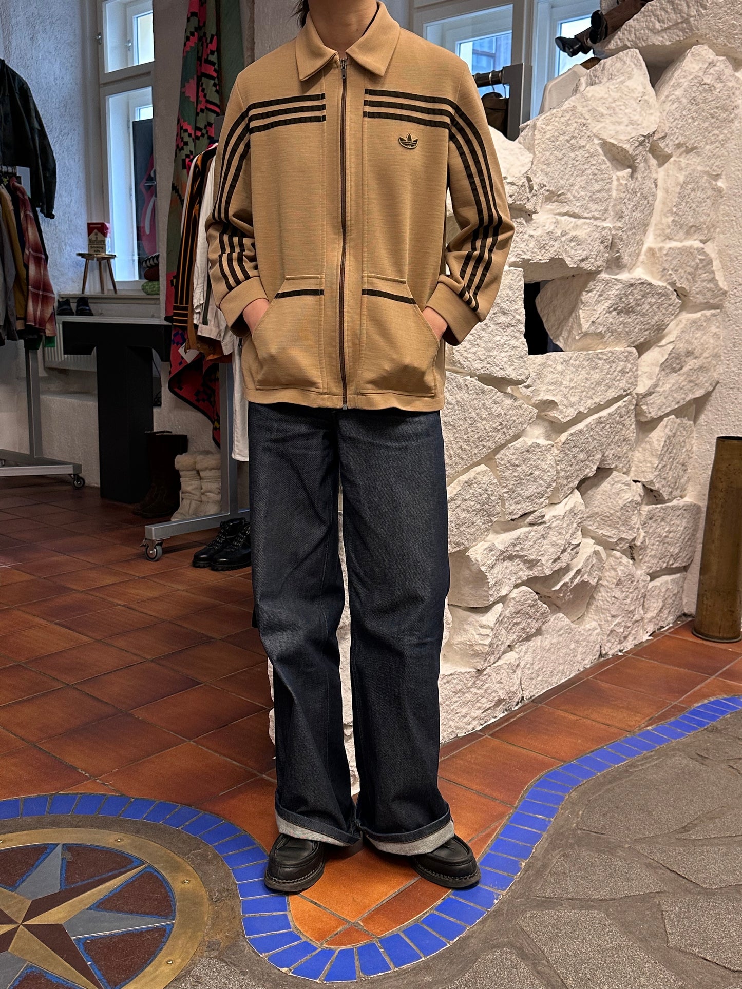 1970's adidas west germany club jersey jacket ガイコツ ジャージー Toto Praha Vintage clothing store Antique shop Prague プラハ 古着屋 古着 アンティークショップ ユーロ古着 アディダス ヨーロッパ古着 西ドイツ製 70年代