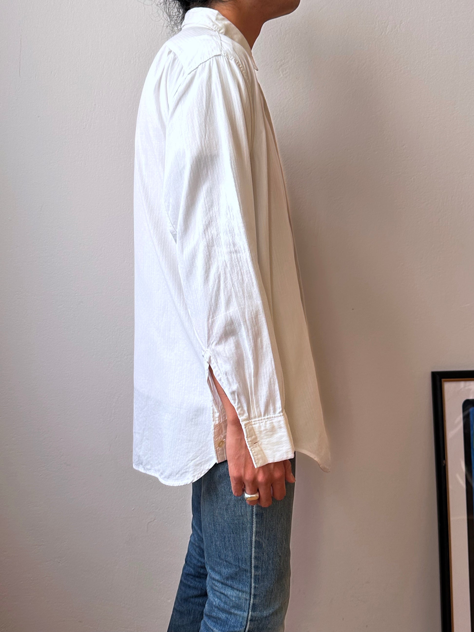 1960's Vintage Cotton shirt dress ドレスシャツ 白シャツ Toto Prague Praha Antique shop Vintage clothing store Second hand プラハ 古着屋 ユーロ古着 フランス買い付け 古着卸 60年代 