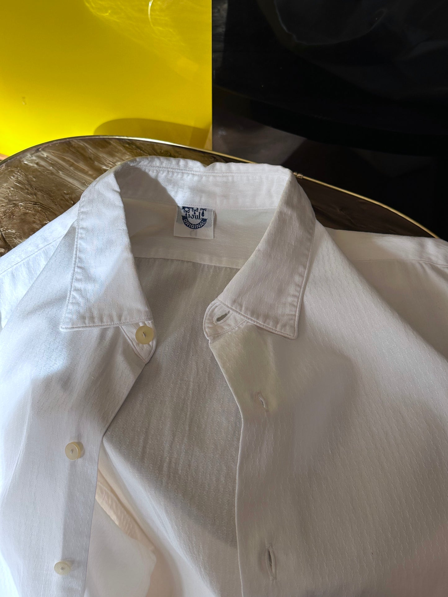 1960's Vintage Cotton shirt dress ドレスシャツ 白シャツ Toto Prague Praha Antique shop Vintage clothing store Second hand プラハ 古着屋 ユーロ古着 フランス買い付け 古着卸 60年代 