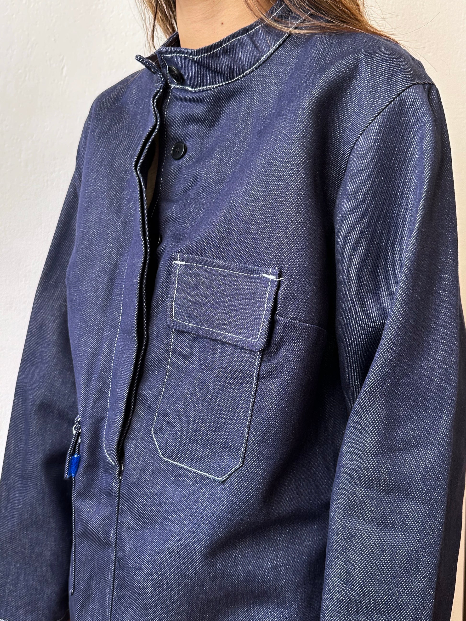 French work 1970's Denim smock Vintage Toto Praha Antique shop Vintage clothing store Secondhand Rare Vat dye Prague プラハ 古着屋 ヴィンテージ ユーロワーク  フランス買い付け 