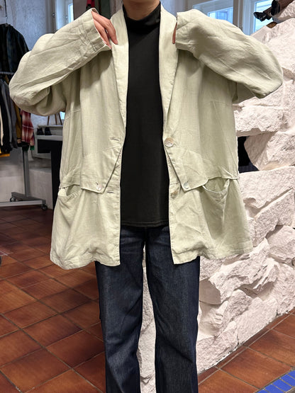 90s linen jacket with design pocket