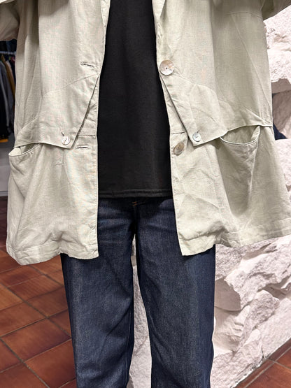 90s linen jacket with design pocket