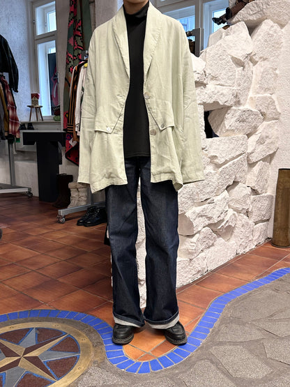 90s linen jacket with design pocket