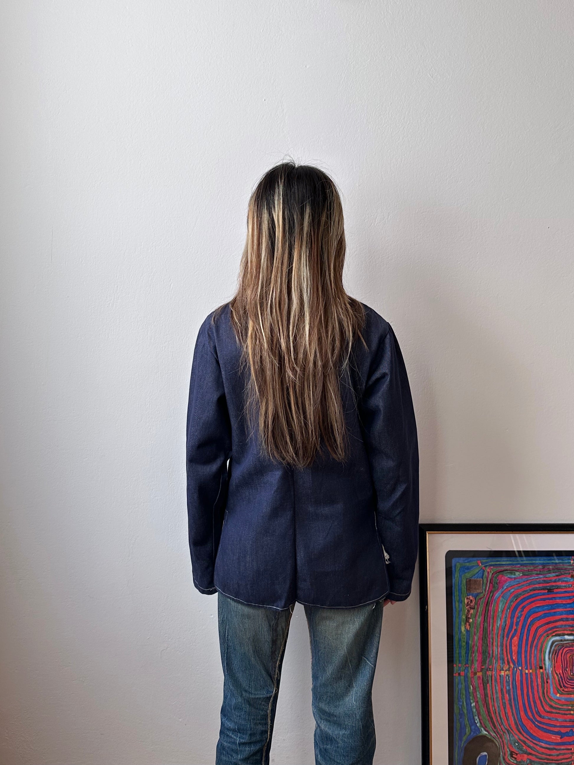 French work 1970's Denim smock Vintage Toto Praha Antique shop Vintage clothing store Secondhand Rare Vat dye Prague プラハ 古着屋 ヴィンテージ ユーロワーク  フランス買い付け 