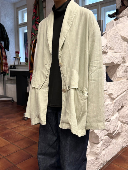 90s linen jacket with design pocket