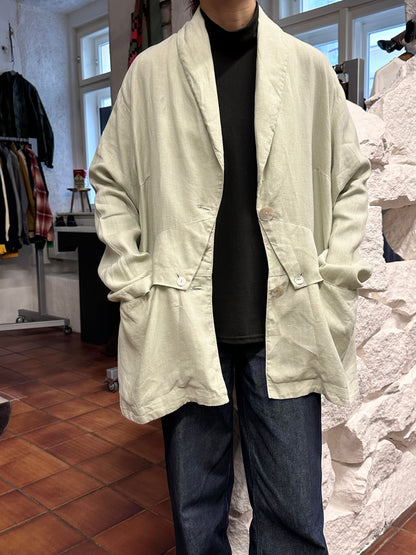 90s linen jacket with design pocket